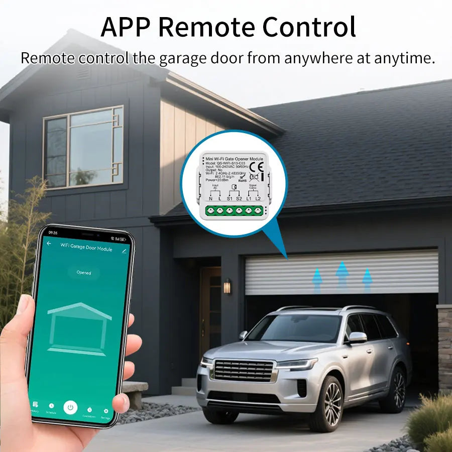 Tuya Smart Switch module for Garage Door Gate Opener Controller Wifi Zigbee Smart Life Alexa Google Home Assistant 100-240V