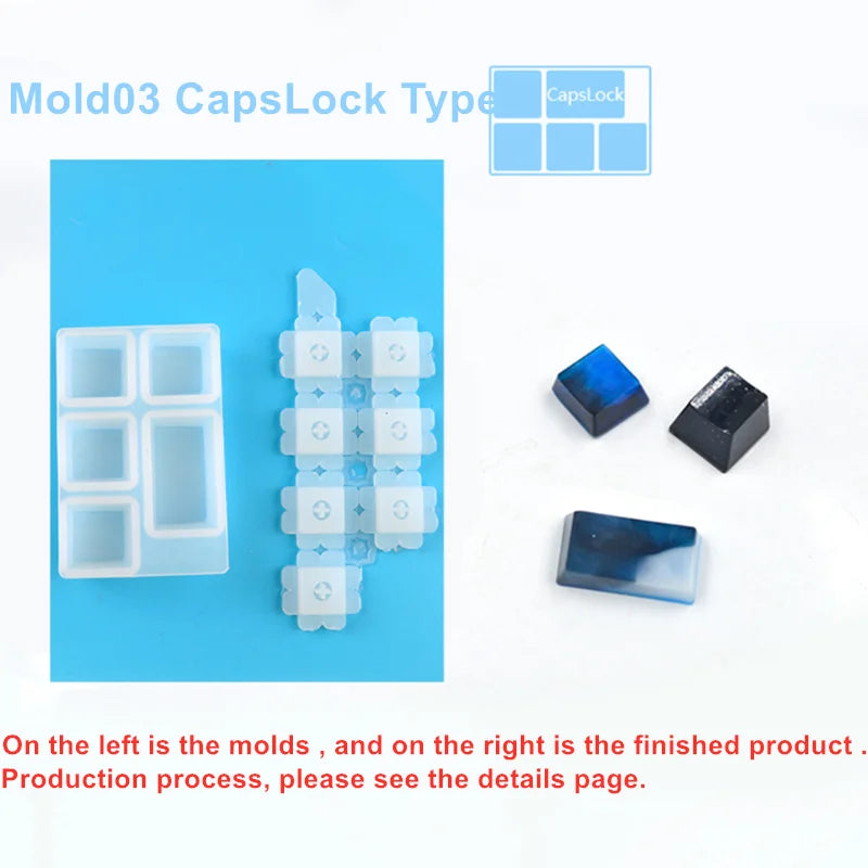 1pcs Manual Mechanical Gaming Keyboard Mold Computer PC Gamer Pet Paw keycaps Silicone Molds Dried Flower Resin Crafts
