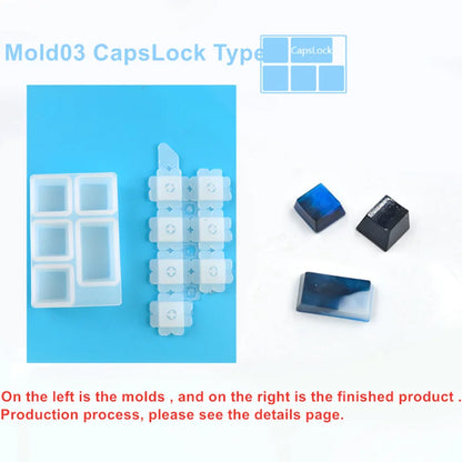1pcs Manual Mechanical Gaming Keyboard Mold Computer PC Gamer Pet Paw keycaps Silicone Molds Dried Flower Resin Crafts
