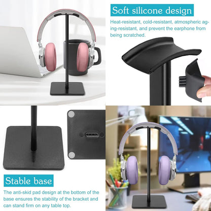 Aluminium Alloy Headphone Stand Holder Space Saving Gaming Headset Stand Rack Desktop Organizer Display Earphone Hanger Bracket
