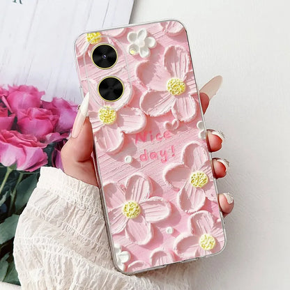 For Cover Xiaomi Redmi A5 4G / Poco C71 Phone Case Colorful Flower Butterfly Love Heart Lxuru Women Fashion Soft Clear Silicone