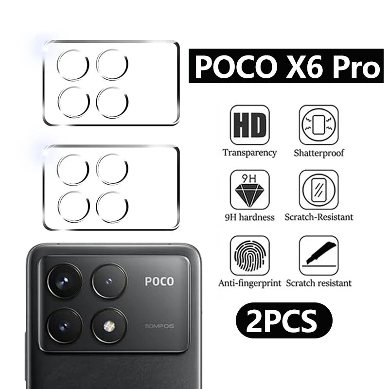 2Pcs 3D Camera Lens Glass Protector For Xiaomi Poco X6 Pro/F8 Ultra/F8 Pro Pocco Little X6 X 6 Pro X6Pro 5G Camera Flims Cover