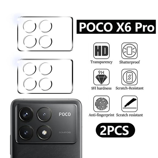 2Pcs 3D Camera Lens Glass Protector For Xiaomi Poco X6 Pro/F8 Ultra/F8 Pro Pocco Little X6 X 6 Pro X6Pro 5G Camera Flims Cover