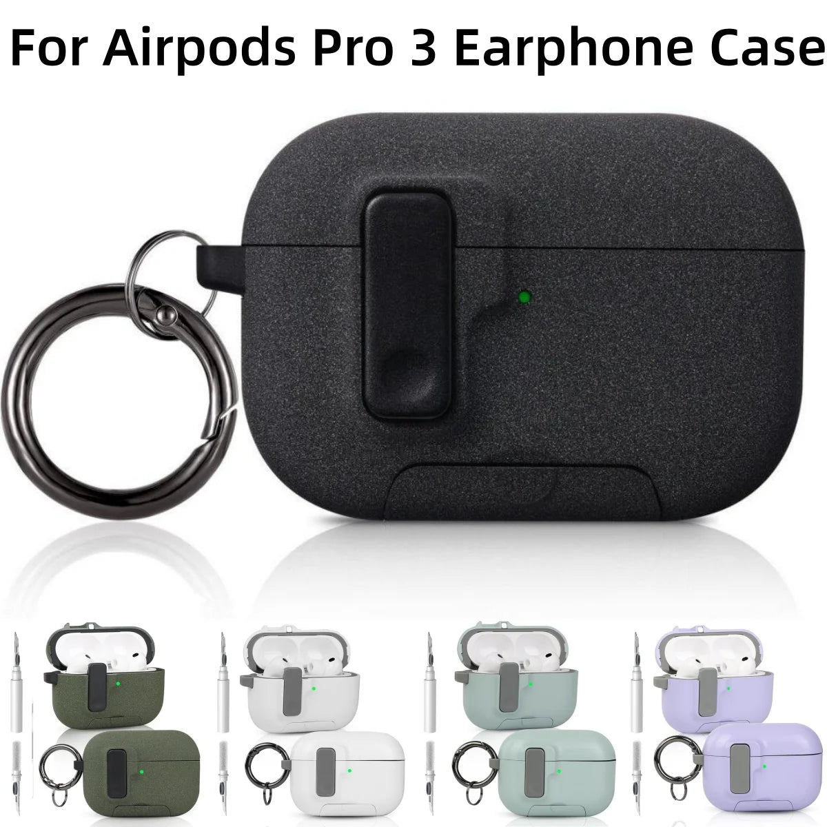 For AirPods Pro 3 Case Full Body Shockproof Protective Mobile Phone Holder Style Earphone Case with Cleaner Kit For AirPods Pro3