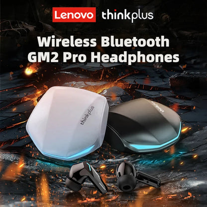 Lenovo GM2 Pro Headphones Wireless Bluetooth 5.3 Earphone Dual Mode HD Call with Mic Gaming Music Headset Waterproof Earbuds