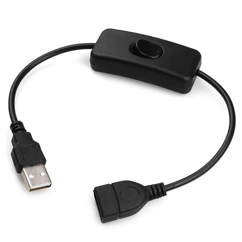 30CM DC Extended Extension Switch USB Cable With Switch Button Power Cord Long Life Lamp Charger Adapter