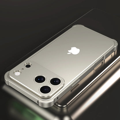 Metal Alloy Lens Protect Frame Phone Case For iPhone 17 Air 16 15 14 13 12 Pro Max Plus Four Corners Anti-drop Shockproof Bumper