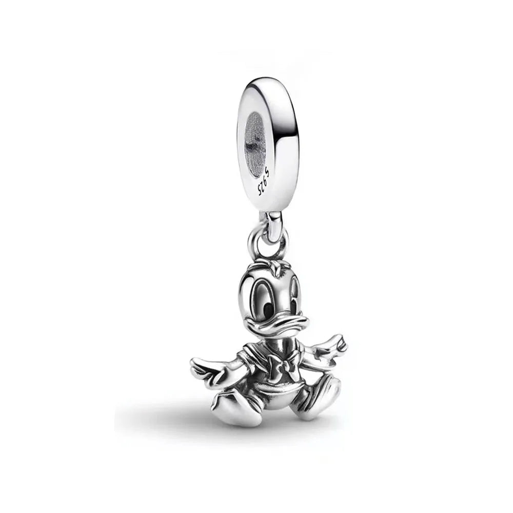 Fashionable 925 Silver Cartoon Beads Compatible with European Bracelet Koala Rabbit Mouse Princess Anime Beads DIY Jewelry Gift