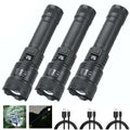 6000000LM LED Flashlight Rechargeable High Power Military Tactical Flashlight Telescopic Zoom Torch Lamp Outdoor Camping Lantern