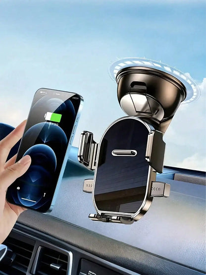 360° Rotating Dashboard Car Phone Holder - Suction Cup Base, Auto Lock, Shockproof, Universal Navigation Mount