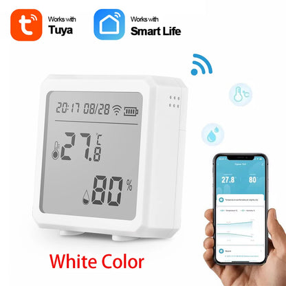 ONENUO Smart WIFI Temperature Humidity Sensor Hygrometer Thermometer Tuya Smart  APP Remote Moniter Support Alexa Assistant