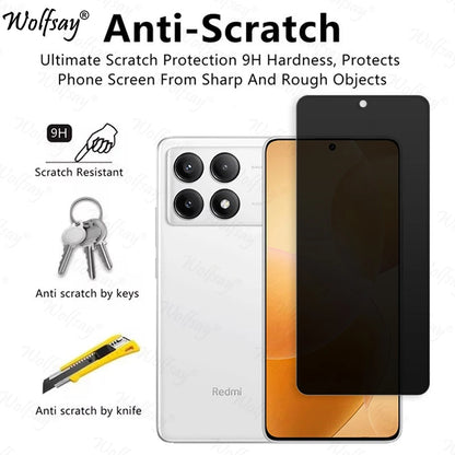Anti-Spy Tempered Glass For Xiaomi Poco X6 Pro Privacy Screen Protector For Poco X6 F5 F6 M6 Pro Glass For Poco X6 Pro 5G Glass
