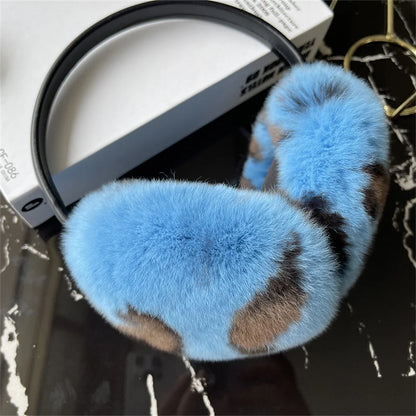 Natural Winter Fur EarMuffs For Women Ear Cover Accessories Real Fur Headphones Warm Earflap Real Rex Rabbit Ear Warmer For Gift