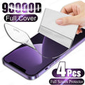 4Pcs Hydrogel Film Full Cover For iPhone 12 11 14 13 15 Pro Max Screen Protector For iPhone 14 15 Plus 15 Pro Screen Protective