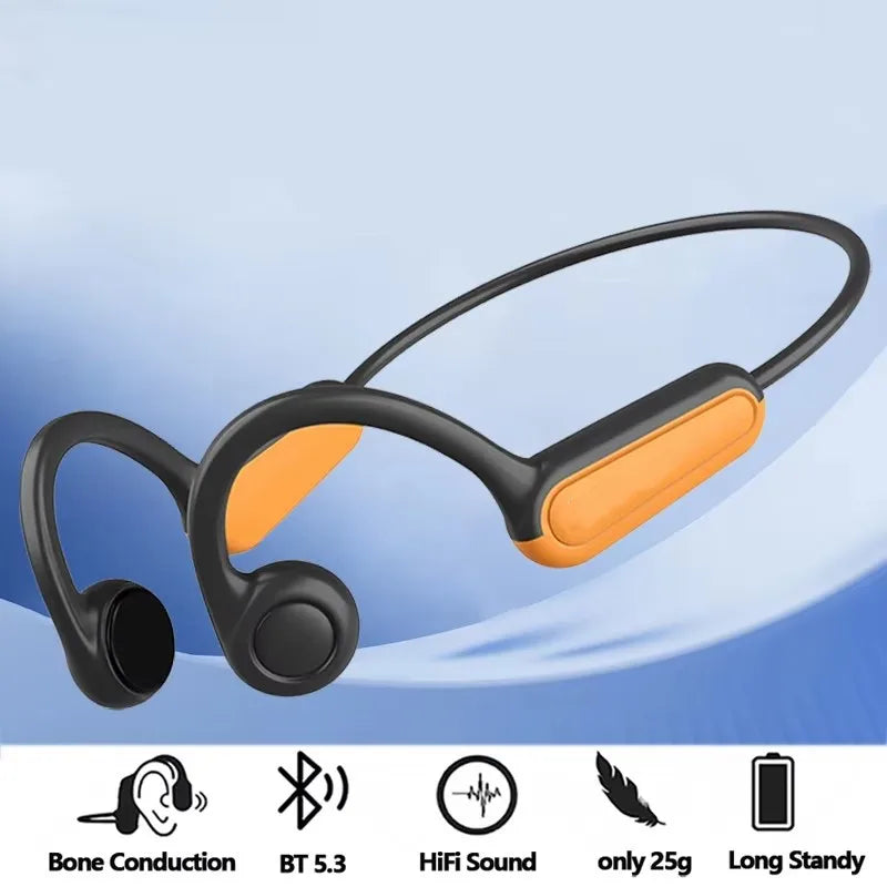 NEW Real Bone Conduction Sport Headphone Wireless Earphone Bluetooth-Compatible Headset Hands-free with Mic for Running