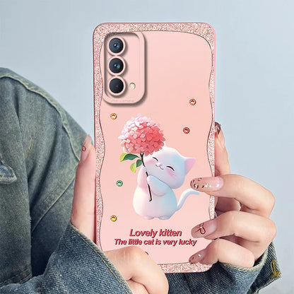 For Realme GT Master Phone Case GTmaster Edition RMX3363 RMX3360 Casing Soft Silicone Sweet Painted Fashion Flower Printed Cover