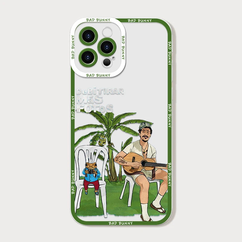 Clear Phone Case for IPhone 16 Pro Max 15 14 13 12 11 Mini X XR XS SE2 7 8 14Plus DTMF Debí Tirar Más Fotos Bad Bunny Soft Cover