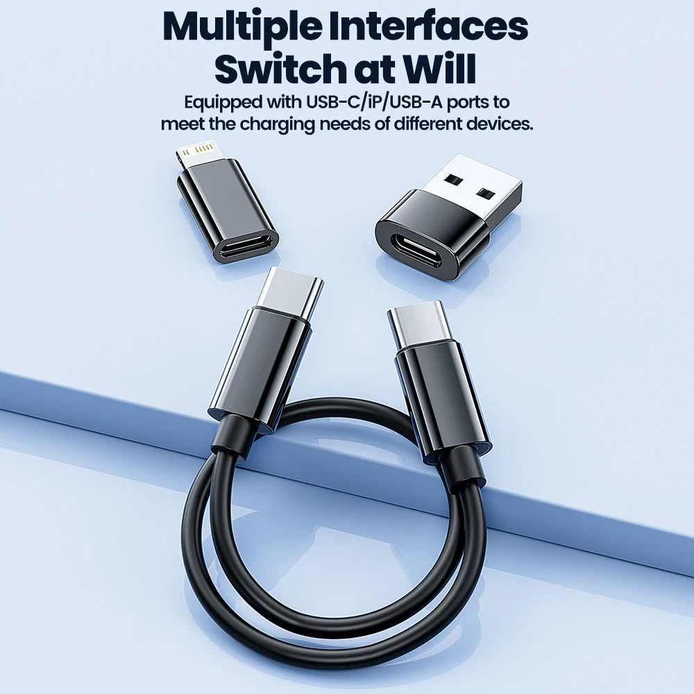 Toocki Type C Cable Multi-Functional Organizer With Set Watch Wireless Charger OTG Cable Kit Micro USB Type C Lighting Adapter