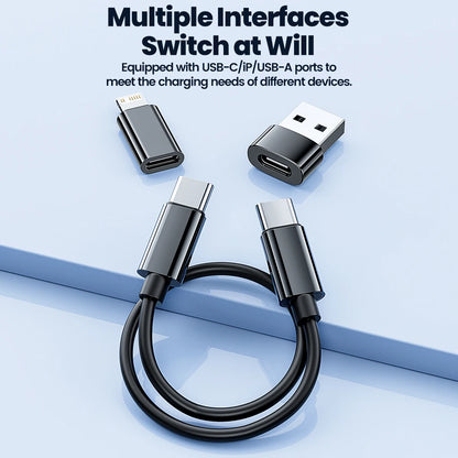 Toocki Type C Cable Multi-Functional Organizer With Set Watch Wireless Charger OTG Cable Kit Micro USB Type C Lighting Adapter