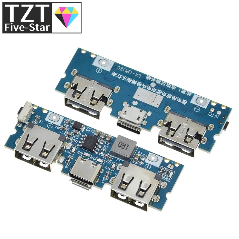 GREATZT Micro/Type-C USB 5V 2.4A Dual USB 18650 Boost Battery Charger Board Mobile Power Bank Accessories For Phone DIY