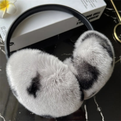 Natural Winter Fur EarMuffs For Women Ear Cover Accessories Real Fur Headphones Warm Earflap Real Rex Rabbit Ear Warmer For Gift