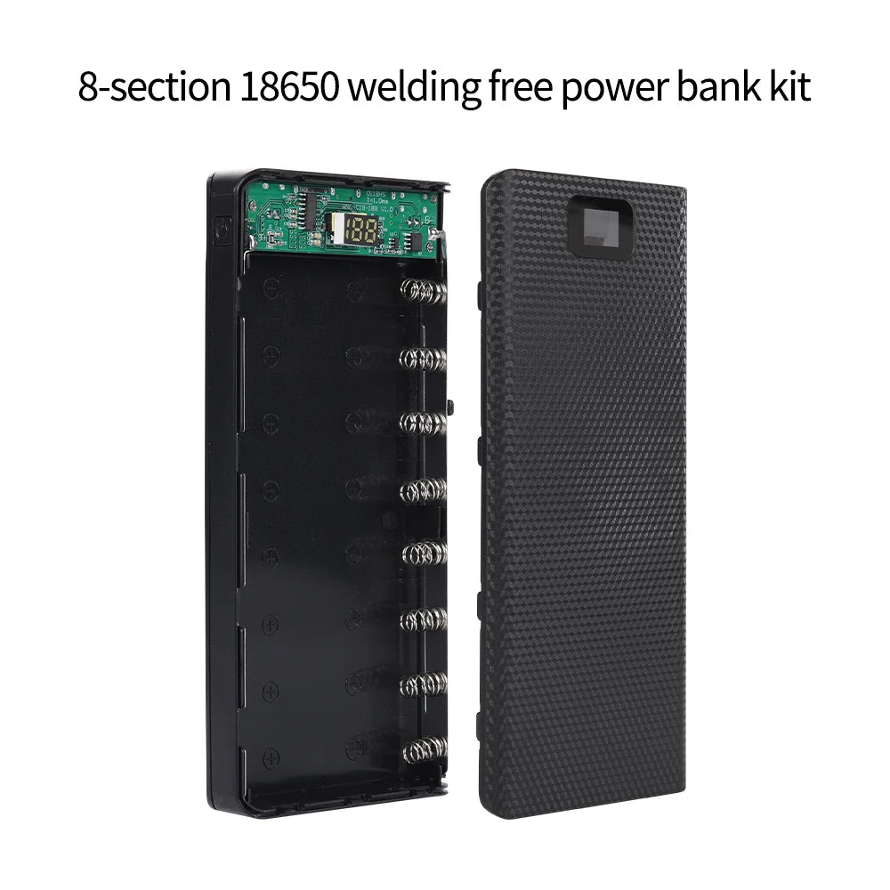 DIY 8*18650 Battery Power Bank Case 20000mAh solder-free sheath DIY power bank housing kit digital tube display