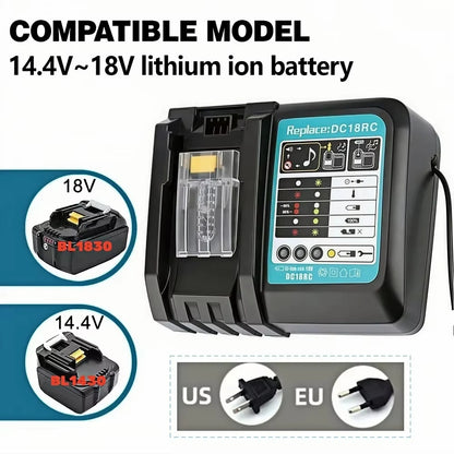 DC18RC Li-ion Battery Charger For Makita 14.4V 18V BL1830 Bl1430 DC18RF BL1815 BL1415 LXT400 BCl180W DC18RD DC18RE DC18SF BL1860