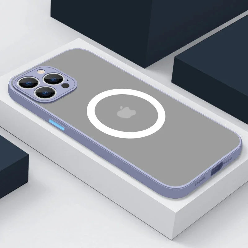 Luxury Matte Clear Magnetic Phone Case For iPhone 17 Air 16 E 15 14 13 12 11 Pro Max Plus Mini Wireless Charge Shockproof Cover