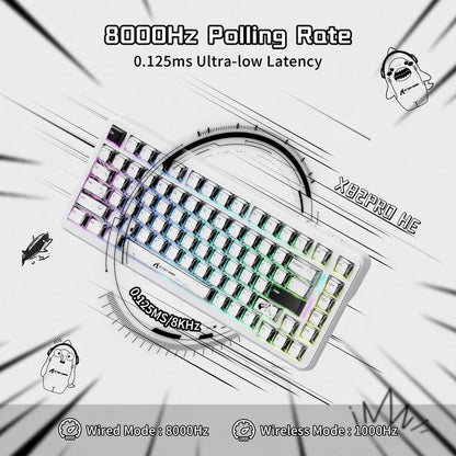 ATTACK SHARK X82PRO HE Magnetic Switch Keyboard 75% 8K RGB Hot Swappable PBT Triple Mode For Gamers