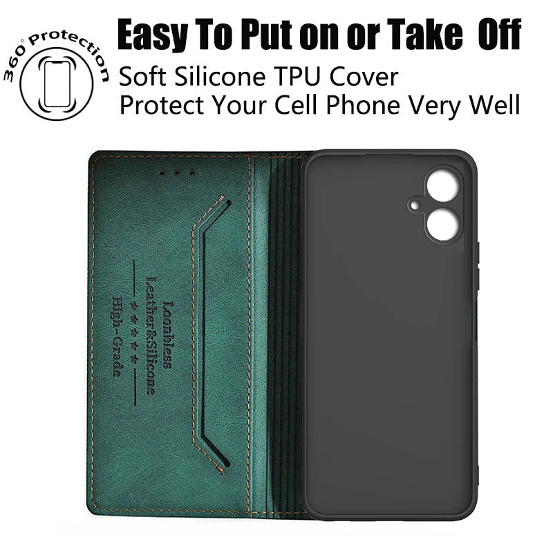 A06 Leather Flip Case For Samsung Galaxy A06 Phone Case Etui Samsung A06 4G 5G global version Galaxy A06 Cover A 06 SamsungA06