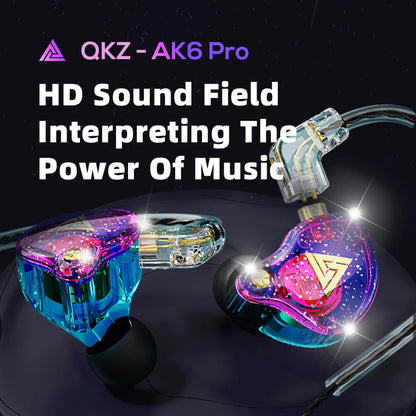 QKZ AK6/AERS/AK6 PRO Wired Headphones Dual Drive HiFi Earphone with Mic 3.5mm Sport Running Music Earbuds Bass Stereo Headset