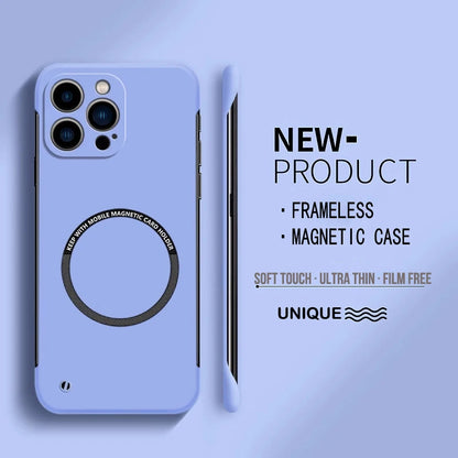 Ultra Thin Matte Hard PC Magnetic Frameless Color Phone Case For iPhone 17 Air 16E 16 15 14 Plus Pro Max 17 Pro Max Cover Cases