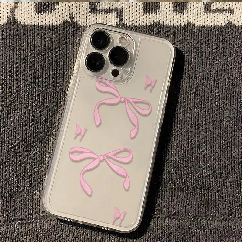 Ins Cute Pink Bowknot Phone Case for Samusng Galaxy A56 A55 A54 A35 A36 A15 A16 A34 S25 S24 S22 S23 Ultra Plus FE A53 5G Cover