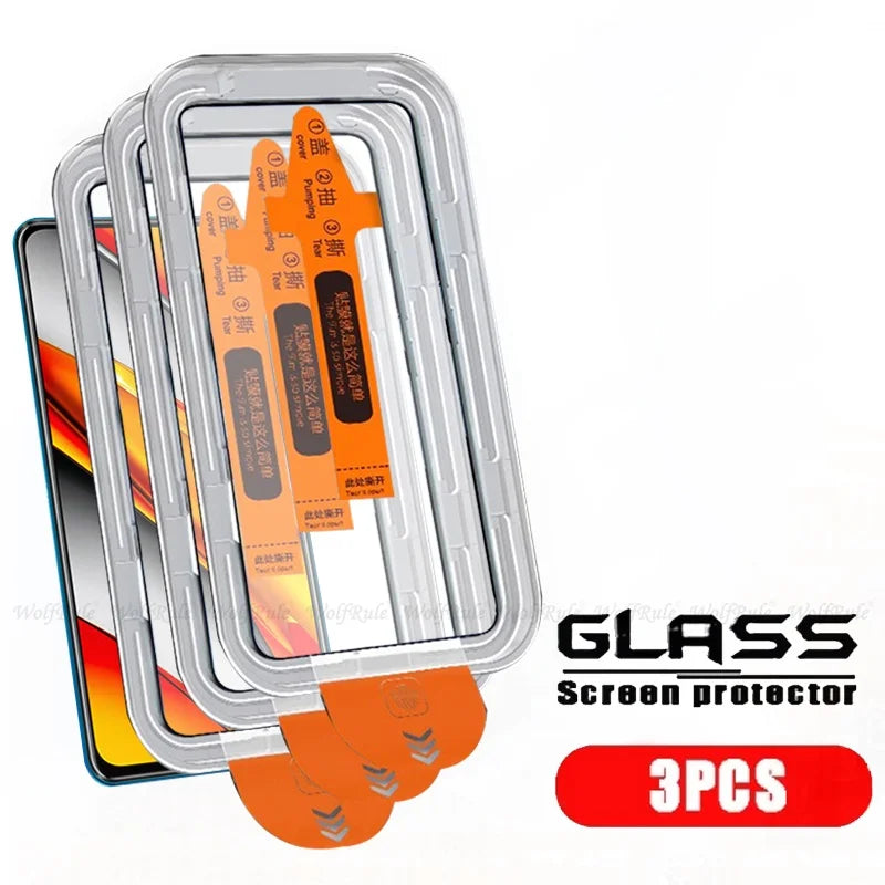 4/3/2/1pcs For Poco F3 Glass Xiaomi Poco F3 Tempered Glass Phone Protective HD 9H Cover Full Dust Free Screen Protector Poco F3
