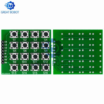 1PCS 8pin 4*4 4x4 Matrix 16 Keypad Keyboard Breadboard Module 16 Button Mcu for arduino Diy Starter Kit