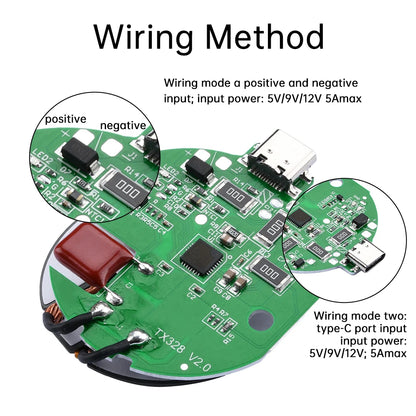 5W~15W Adaptive Wireless Charging Module Rapid Charger with Charge Protection Type-C Interface DIY Phone Wireless Charger