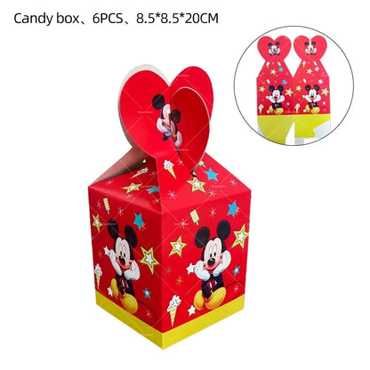Mickey Balloon Cartoon Mouse Minnie Decorations Party Happy Birthday Banner Cake Topper Disposable Tableware Background Gift Bag