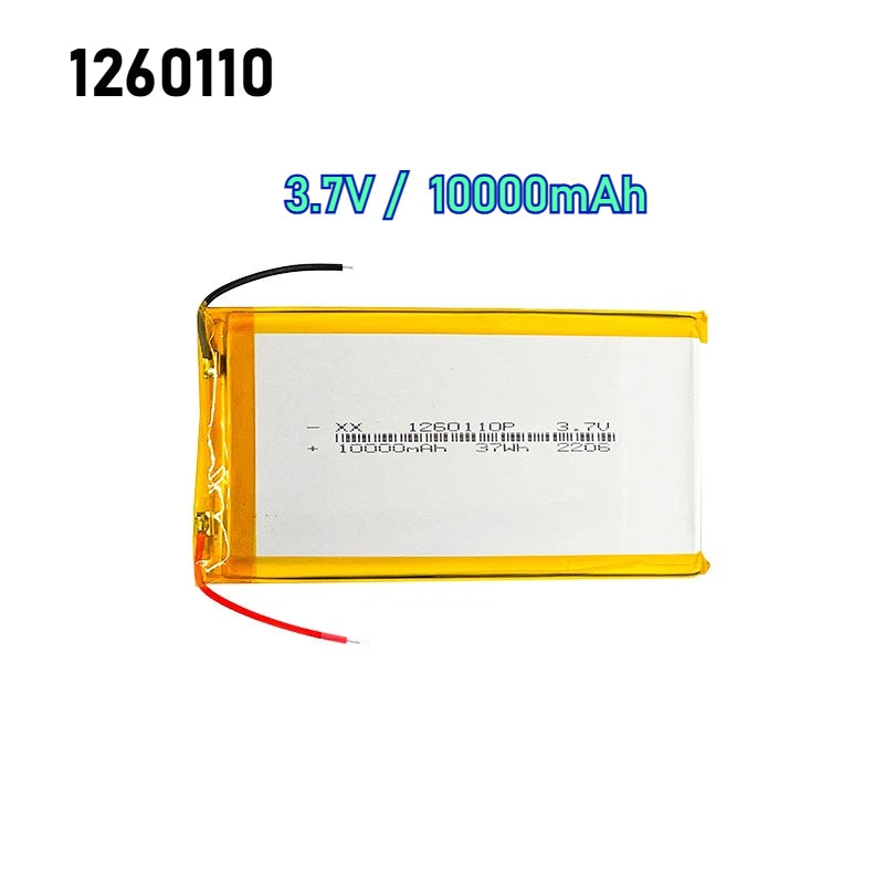 1-10PCS 10000mAh Polymer Lithium Battery 1260110 3.7V Rechargeable Battery for Toy Power Bank GPS Laptop Camping Lights Diy NEW