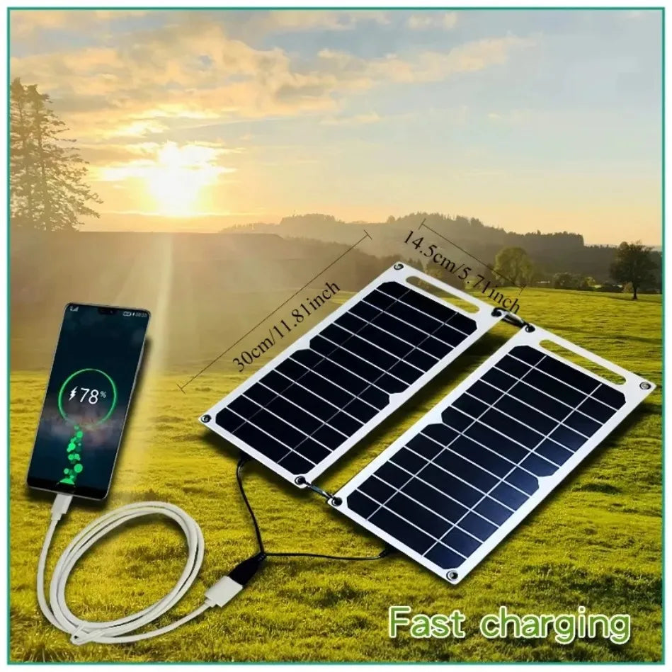 Portable Battery Mobile Phone Charging Bank Charging Panel 6.1V 35W Solar Panel With USB Waterproof Outdoor Hiking And Camping