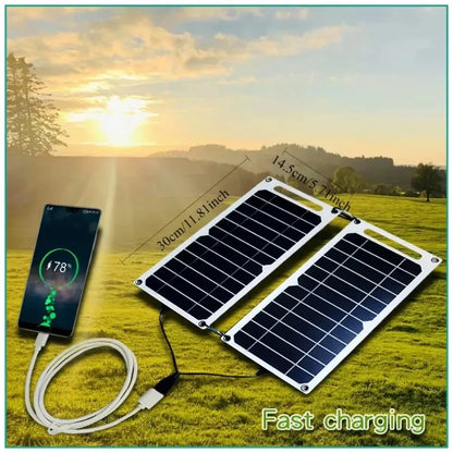 Portable Battery Mobile Phone Charging Bank Charging Panel 6.1V 35W Solar Panel With USB Waterproof Outdoor Hiking And Camping