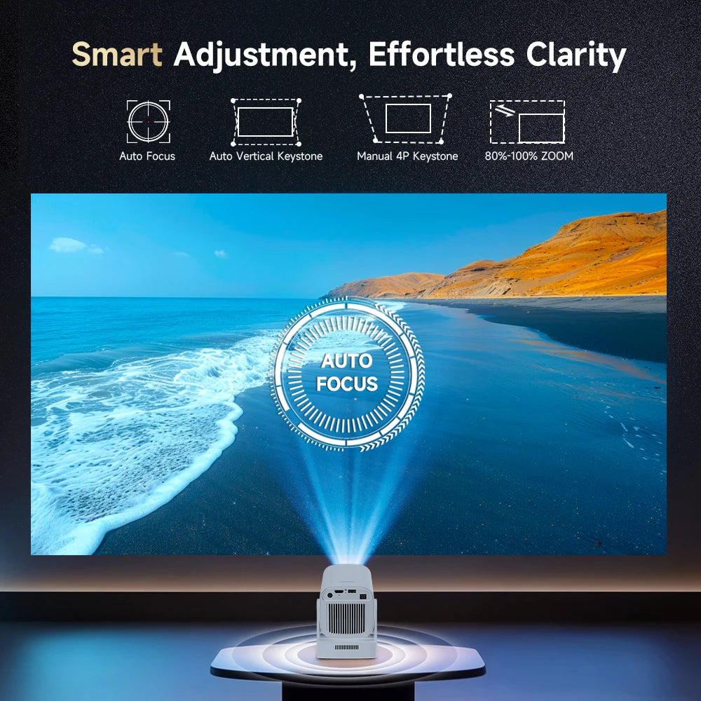 Magcubic HY310 Projector Android 11 4K Native 1080P Auto Focus Natal Brightness 330ANSI Dual Wifi BT5.4 Air Mouse Voice Control For Home Outdoor Filming