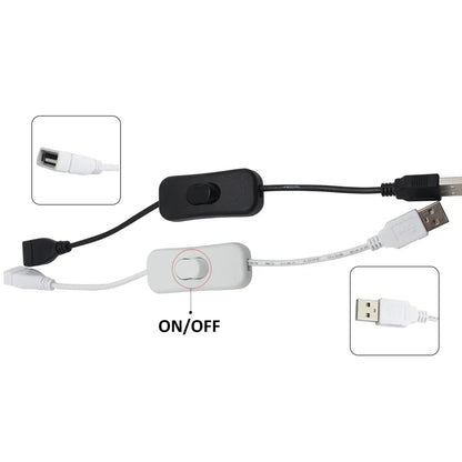 30CM DC Extended Extension Switch USB Cable With Switch Button Power Cord Long Life Lamp Charger Adapter