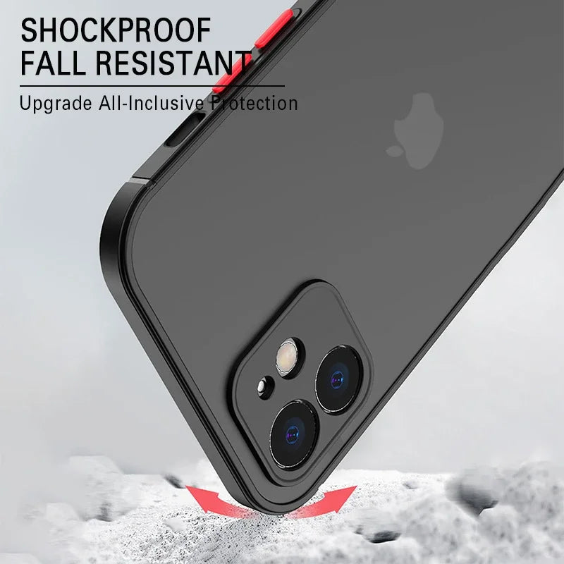 Luxury Matte Transparent Phone Case For iPhone 17 Air 16 E 15 14 13 12 11 Pro Max Plus Mini Silicone Clear Hard PC Back Cover