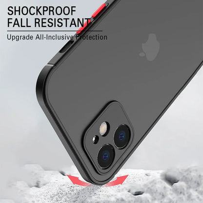 Luxury Matte Transparent Phone Case For iPhone 17 Air 16 E 15 14 13 12 11 Pro Max Plus Mini Silicone Clear Hard PC Back Cover
