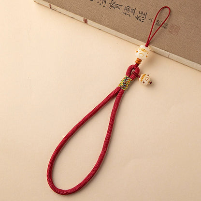 Cute Cartoon Bodhi Lucky Cat Bag Charm Phone Chain With Wrist Pendant Anti Loss Phone Case Lanyard Backpack Decoration Gift