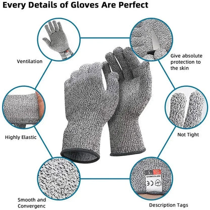 Hot Level 5 Protection Safety Anti Cut Gloves High-strength Kitchen Cut Resistant Gloves For Fish Meat Cutting Safety Amagi