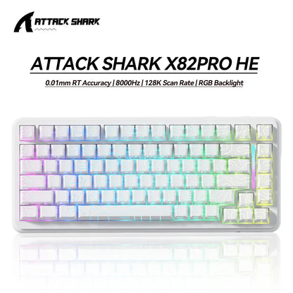 ATTACK SHARK X82PRO HE Magnetic Switch Keyboard 75% 8K RGB Hot Swappable PBT Triple Mode For Gamers
