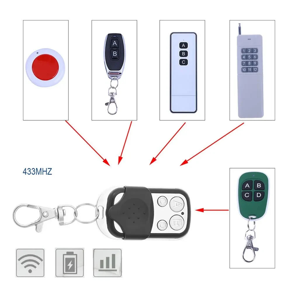 1PCS 433MHZ 4 Buttons Clone Fixed Learning Rolling Code Universal Garage Door Opener Remote Control Duplicator Garage