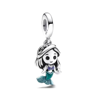 Fashionable 925 Silver Cartoon Beads Compatible with European Bracelet Koala Rabbit Mouse Princess Anime Beads DIY Jewelry Gift