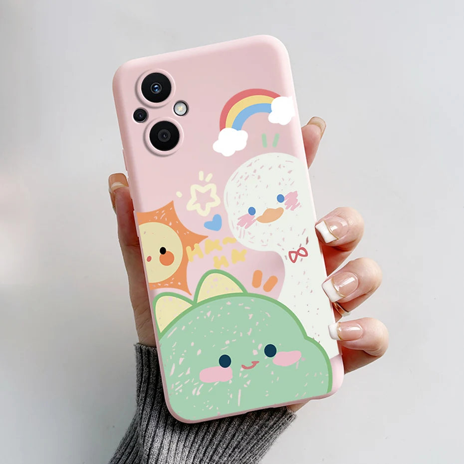 For Oppo Reno7 Z 5G Case Reno 7 8 Lite Bear Cartoon Frog Soft Silicone Phone Case For Oppo Reno 7Z 8Z Reno7Z 5G Back Cover Capa